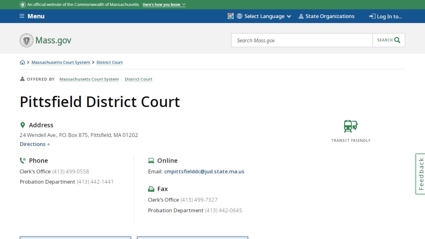 Pittsfield District Court | Mass.gov