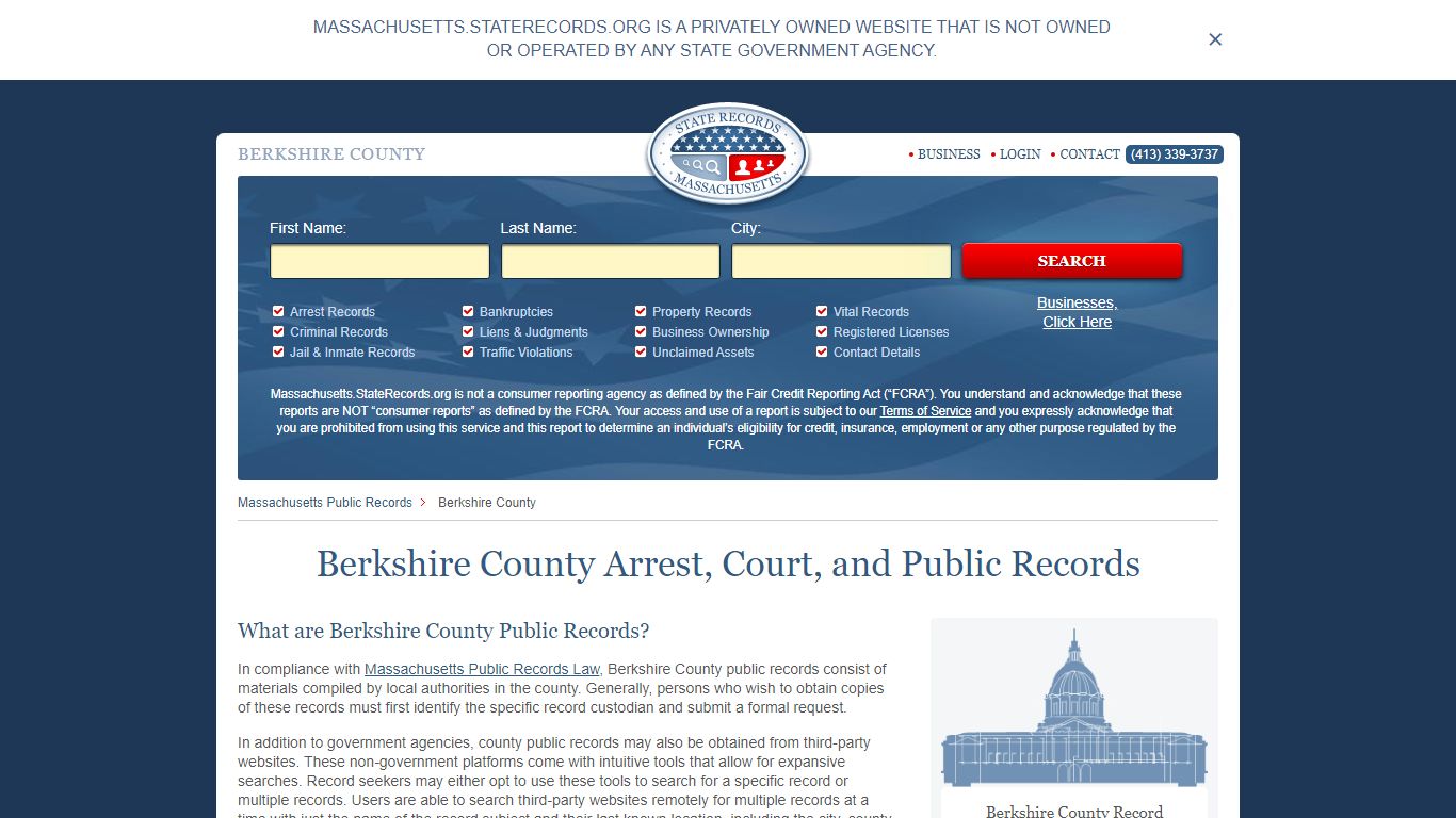 Berkshire County Arrest, Court, and Public Records