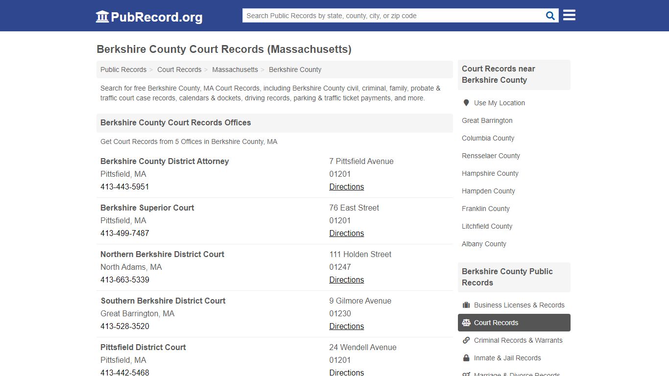 Berkshire County Court Records (Massachusetts) - PubRecord.org